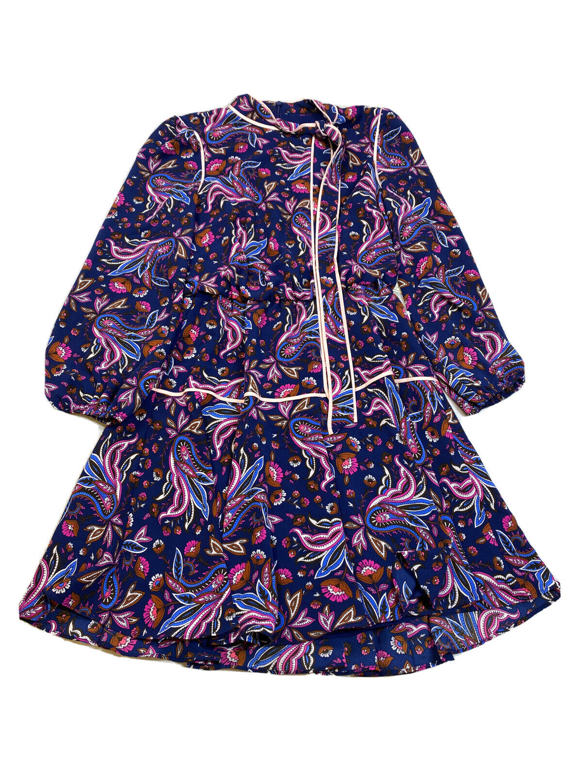 NEW Eliza J Women's Blue Floral Long Sleeve Fit & Flare Dress - 4 Petite