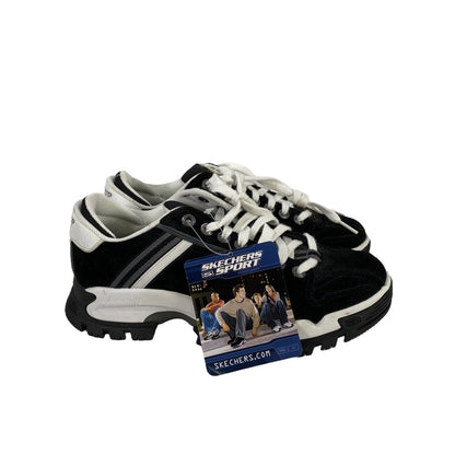 NEW Skechers Sport Men's Black/White Suede Comfort Sneakers - 7