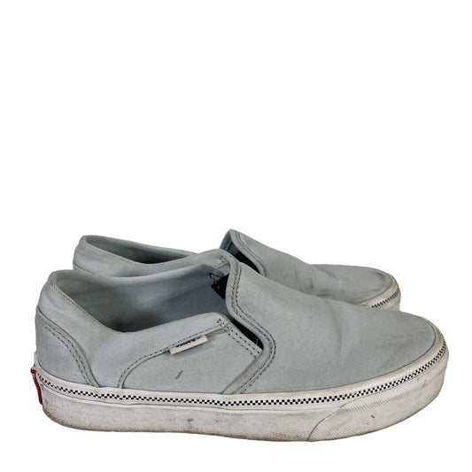 Vans Women's Blue Canvas Slip On Casual Loafer Sneakers - 6