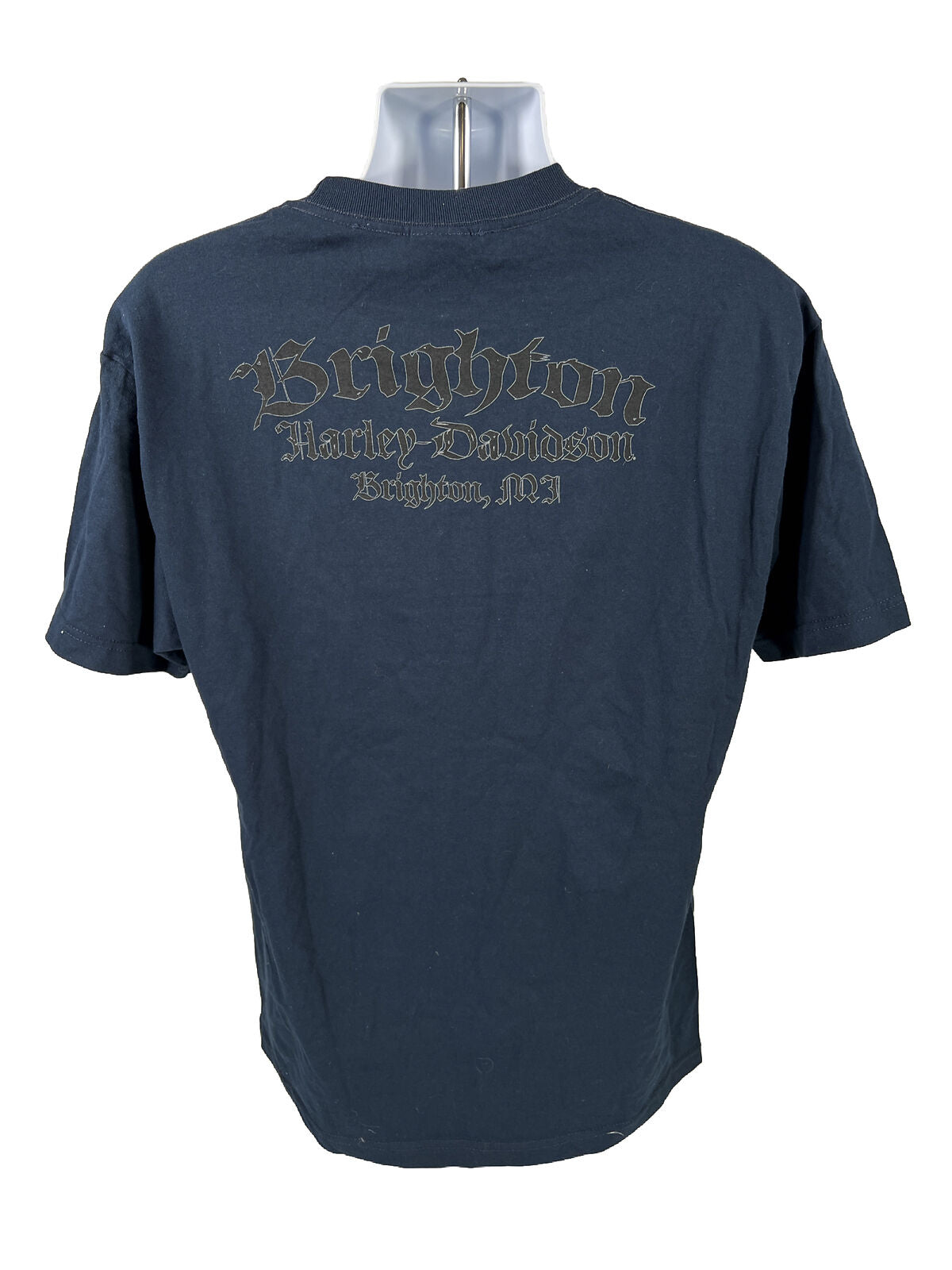 Harley Davidson Men's Navy Blue Graphic Short Sleeve T-Shirt - L