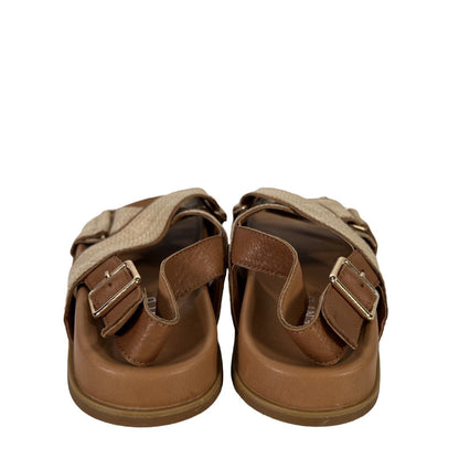 Silent D Women's Brown Leather Hawther Strappy Sandals - 36/ US 5.5