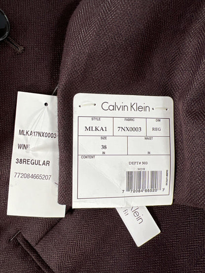 NUEVO Abrigo deportivo tipo blazer ajustado con 2 botones en color marrón de Calvin Klein para hombre - 38 Reg