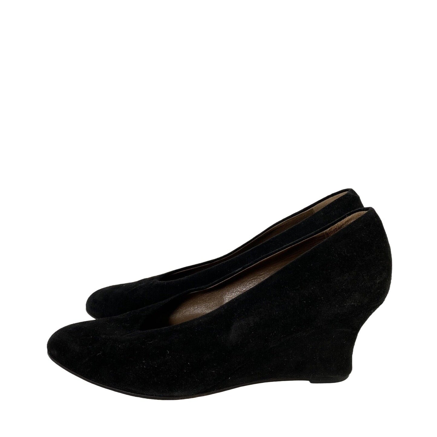 Panara Women's Black Suede Wedge Dress Shoes 37.5 (US 7.5)