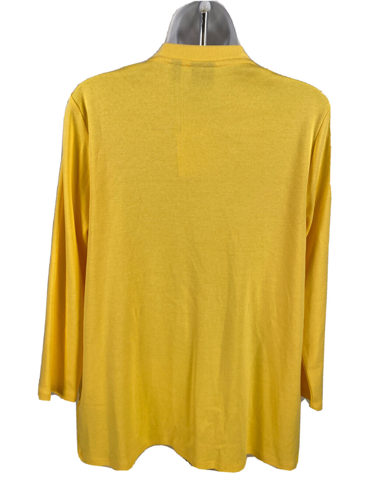 NEW Rafaella Women's Yellow 3/4 Sleeve Knit Open Cardigan Sweater - M