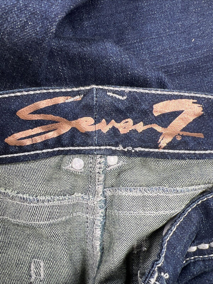 Seven7 Jeans ajustados elásticos con lavado oscuro para mujer - 28