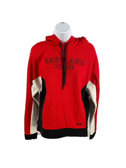 NEW Under Armour Women's Red Knit Maryland Terrapins Hoodie - M
