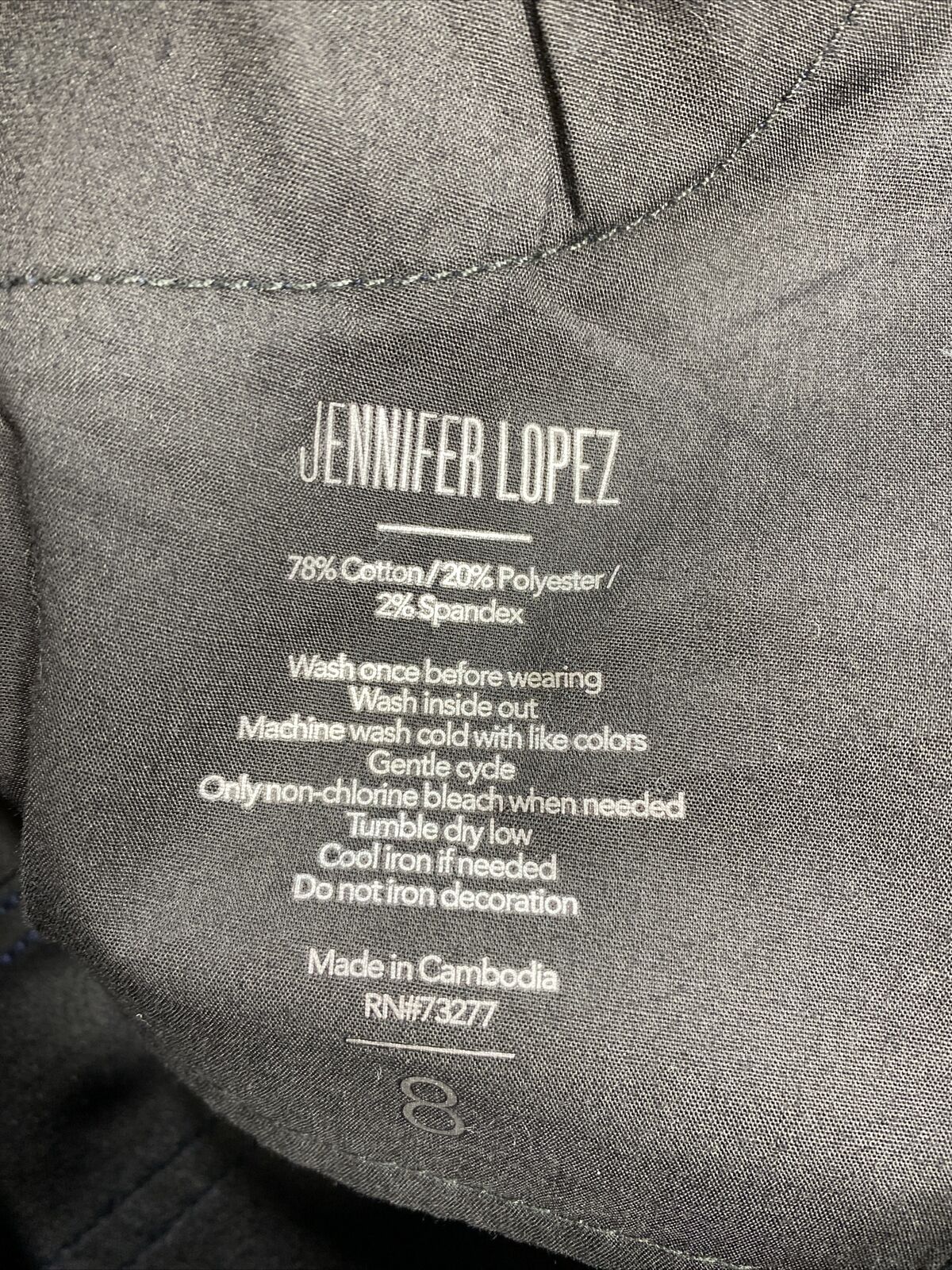 NEW Jennifer Lopez Women's Navy Blue High Rise Skinny Ankle Pants - 8