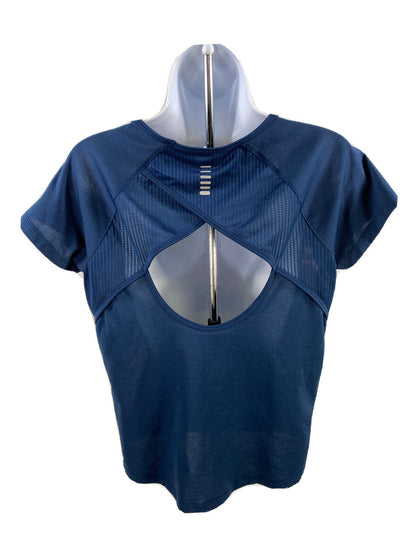 Under Armour Women's Blue/Purple Short Sleeve Open Back Athletic Shirt -M