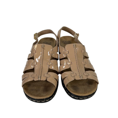 Clarks Collection Women's Beige Strappy Slingback Sandals - 8