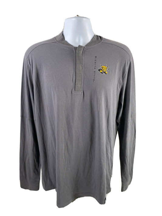 NEW Under Armour Mens Gray Wichita State Long Sleeve Button Front Shirt -L