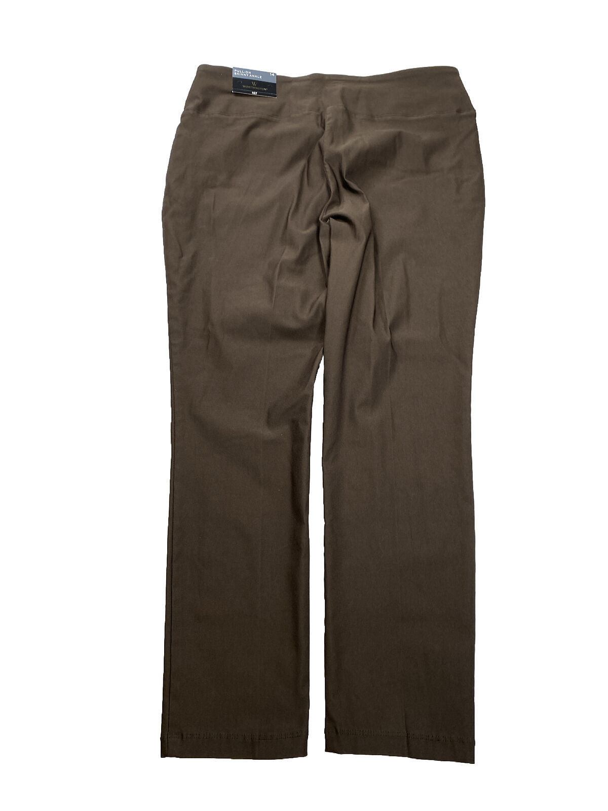 NUEVO Pantalones tobilleros ajustados y sin cordones en color marrón Worthington para mujer - 14