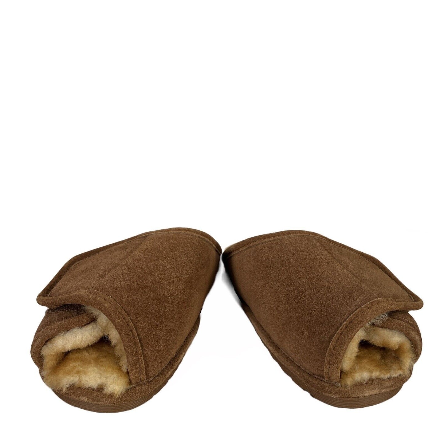 Pantuflas tipo chanclas de piel de oveja marrón de Cloud Nine para hombre - 10-11.5
