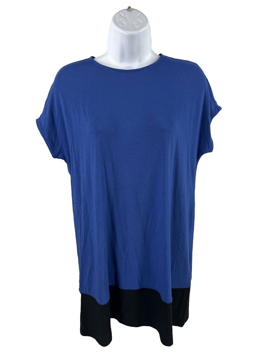 J. Jill Women's Blue Short Sleeve Long Tunic Top Shirt - XS