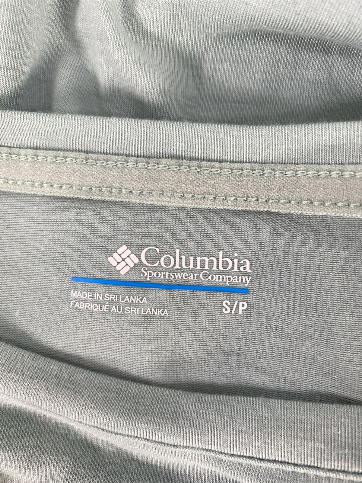 Columbia Camiseta azul de manga corta con cuello redondo para mujer - S
