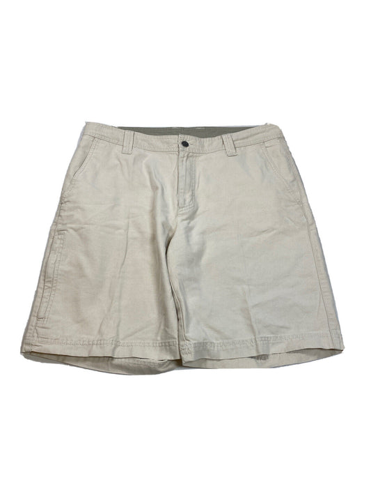 Columbia Pantalones cortos con entrepierna de 10 ", 100% algodón, color beige claro para hombre - 36