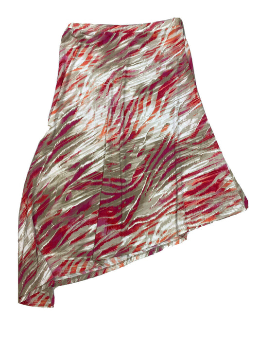 Chico's Falda asimétrica elástica color beige y rojo para mujer - 0/US 4
