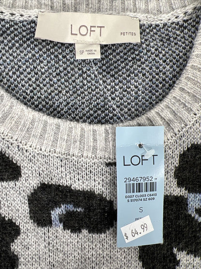 NEW LOFT Women's Gray Long Sleeve Sweater - S Petite