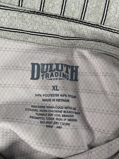 Duluth Trading Co Polo de poliéster y nailon a rayas grises para hombre - XL