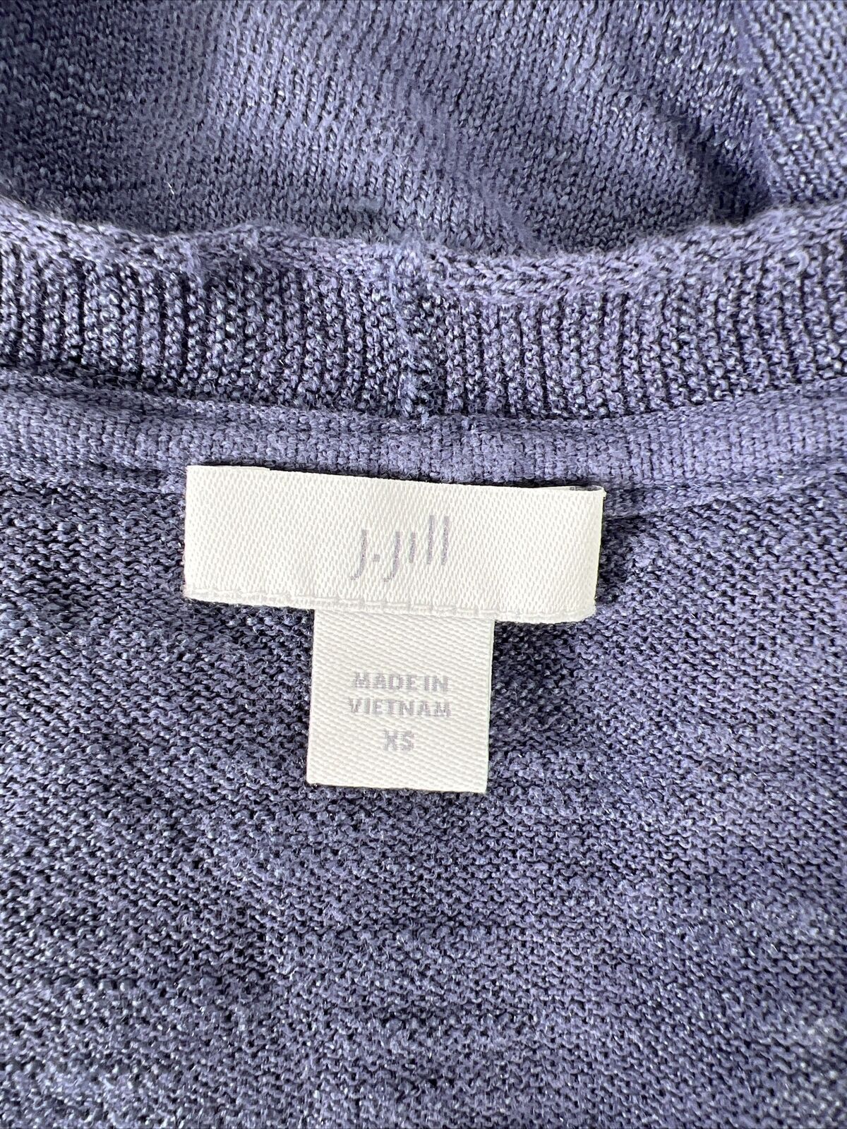 J.Jill Women's Blue Long Sleeve Thin Knit V-Neck Sweater - XS