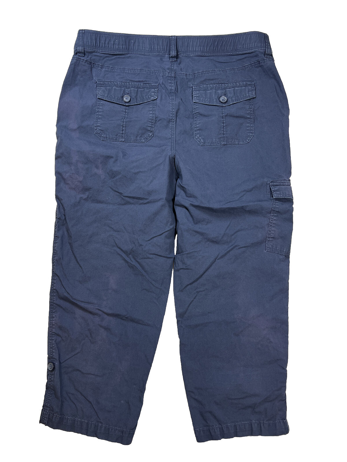 Chico's Women's Blue Convertible Poplin Cargo Pants - 2.5/ 14