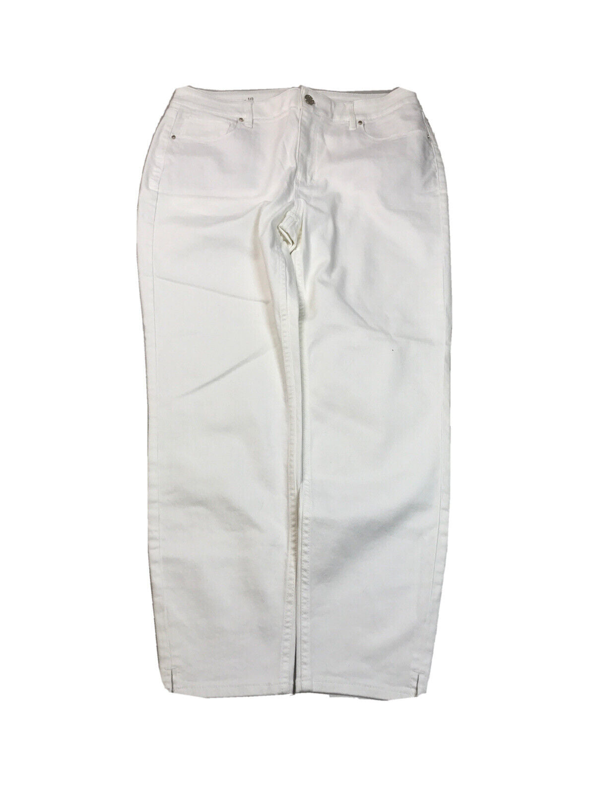White House Black Market Women's White Skinny Crop High Rise Jeans - 10