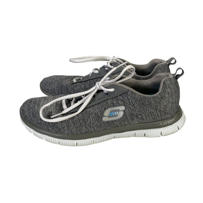 Skechers Zapatillas ligeras con cordones Go Walk para mujer, color gris, 10