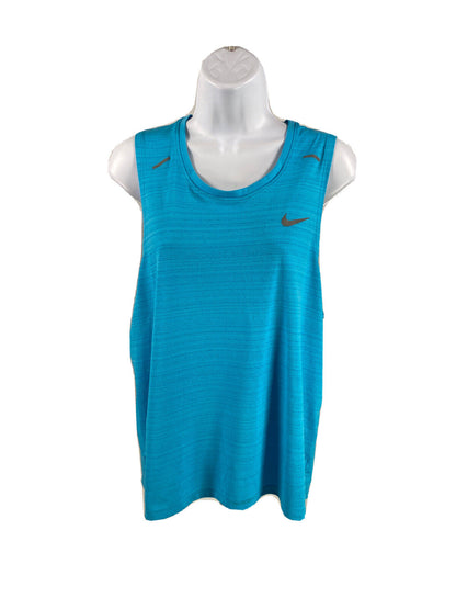 Nike Women's Blue Dri-Fit Polyester Sleeveless Running Tank Top - M