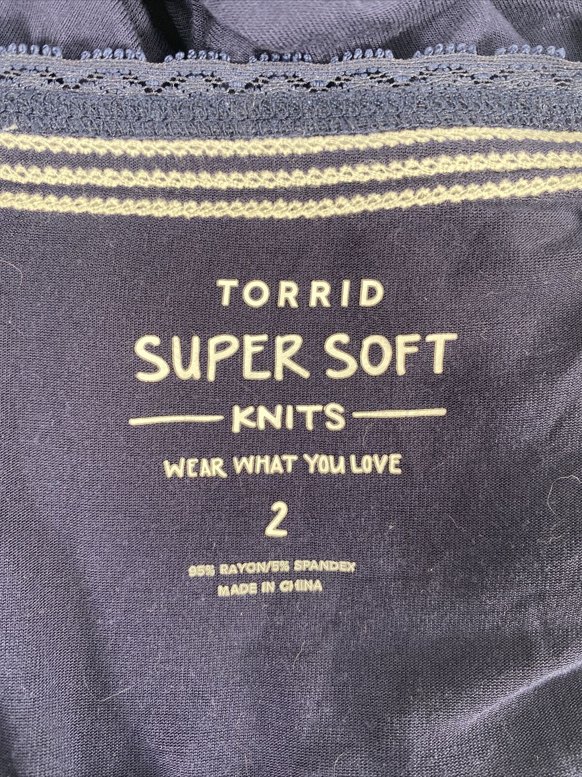 Torrid Women's Blue Super Soft Knit Cap Sleeve T-Shirt - 2 Plus