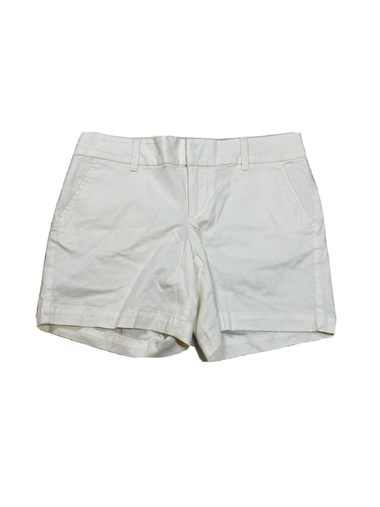 NEW GH Bass Women's White Cotton Flat Front Chino Shorts - 6