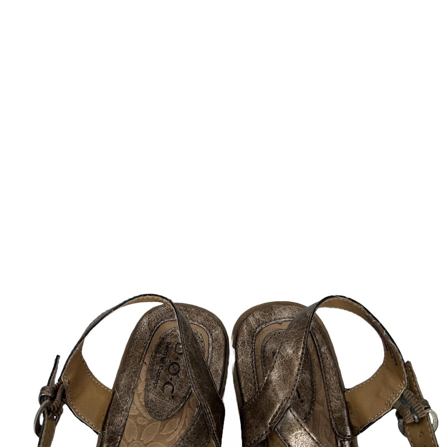 BOC Sandalias con tiras metálicas color bronce para mujer - 7