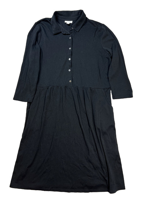 J.Jill Women's Black 3/4 Sleeve Midi A-Line Dress - M