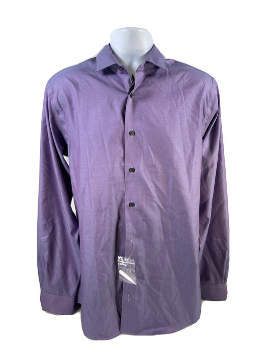 NEW Kenneth Cole Awearness Men's Purple Button Up Shirt - 36/37 Tall