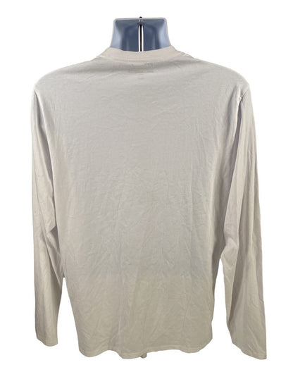 NEW Karl Lagerfeld Men's White Graphic Long Sleeve Cotton T-Shirt - M