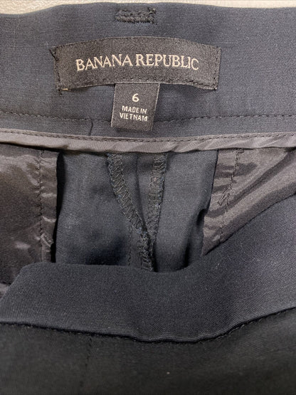 Banana Republic Pantalones anchos recortados negros para mujer - 6