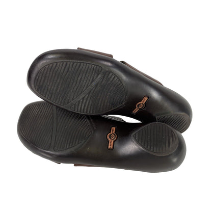 Earth Spirit Women's Dark Brown Leather Gum Slip On Sandals - 11