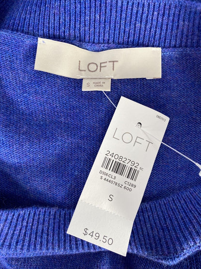 NEW LOFT Women's Blue Wool Blend Thin Knit Long Sleeve Sweater - S