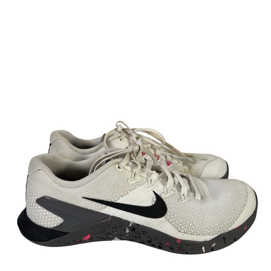 Nike Women's White Metcon 4 Lace Up Athletic Training Sneakers - 7
