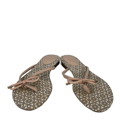 Kate Spade Women's Pink Leather Knot Flip Flops Sandals - 7.5 M