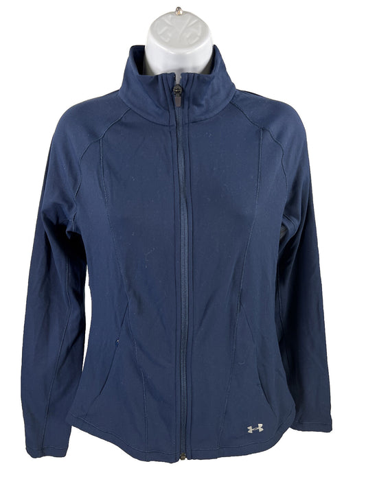 Under Armour Women's Navy Blue HeatGear Full Zip Athletic Jacket - M