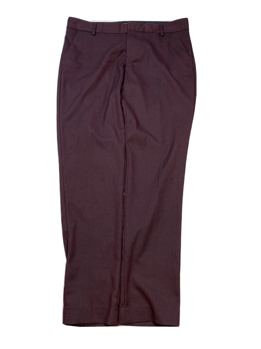 Banana Republic Pantalones de vestir Martin Fit rojo/burdeos para mujer, talla 8, cortos