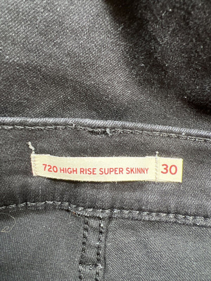 Levis Women's Black 720 High Rise Super Skinny Jeans - 30