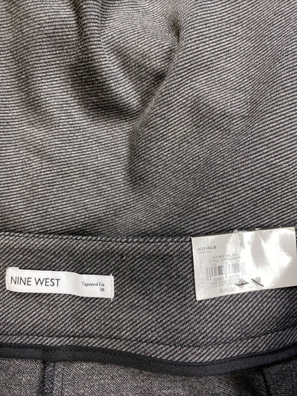 NUEVO Pantalón de vestir elástico de corte cónico gris para mujer de Nine West - 18