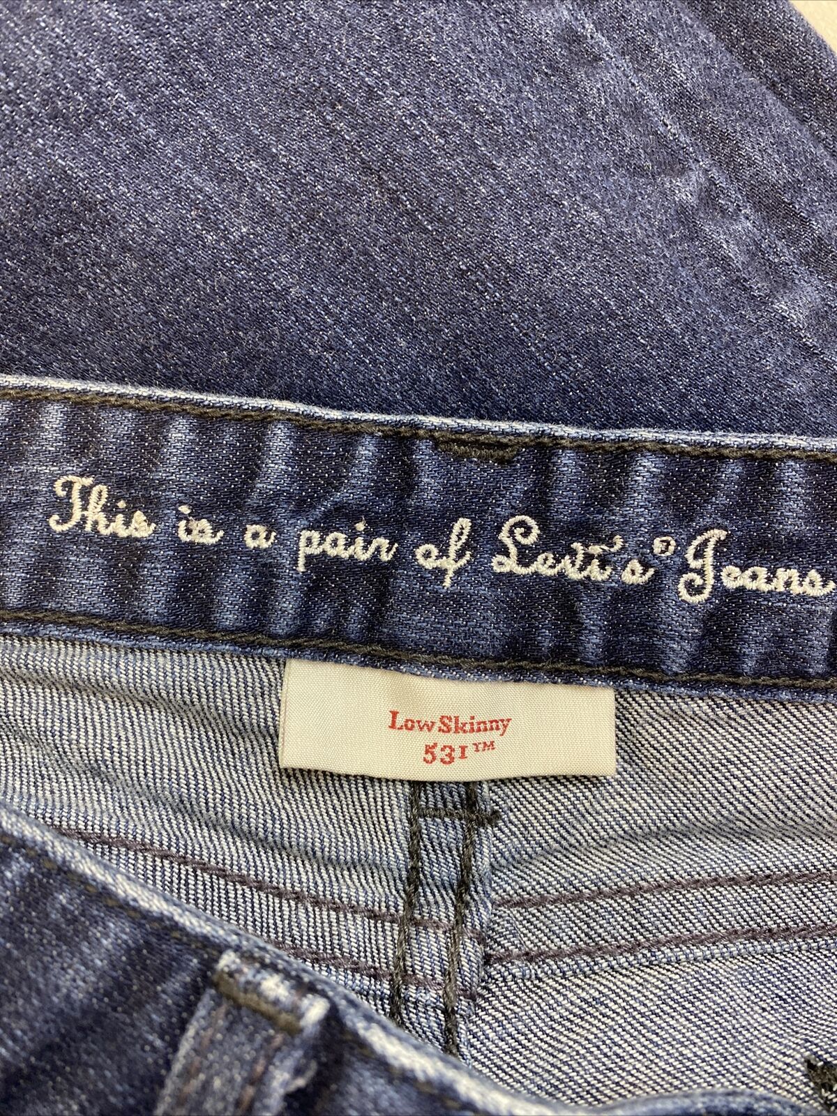 Levi's Women's Dark Wash 531 Low Skinny Blue Denim Jeans Sz 4 Short