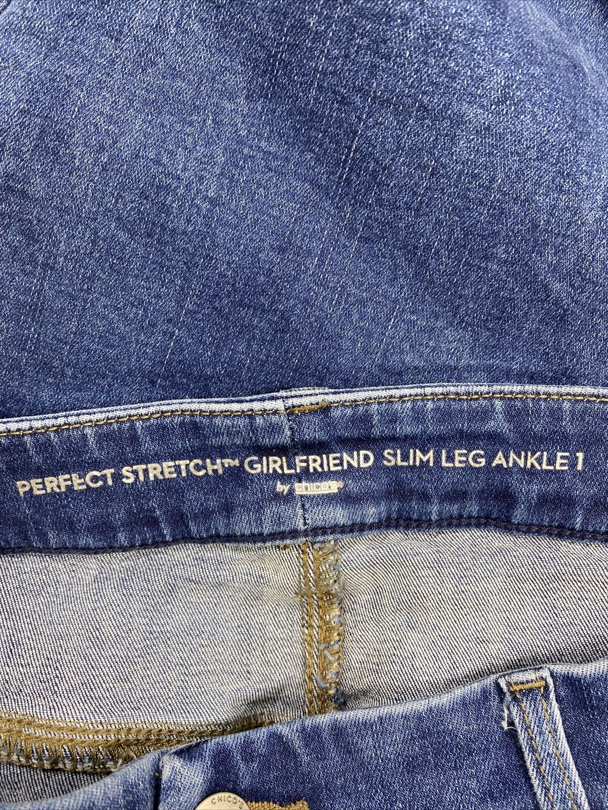 Chico's Women's Medium Wash Girlfriend Slim Leg Ankle Jeans - 1/US 8