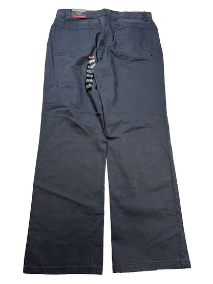NUEVOS pantalones de pierna recta flexibles grises de Van Heusen para hombre - 32X30