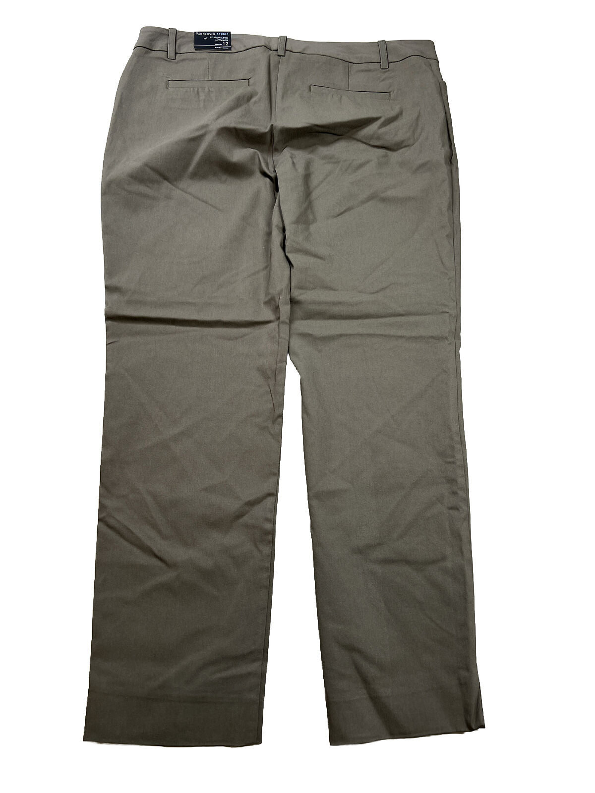 NUEVO Pantalón tobillero ajustado marrón Van Heusen para mujer - 12 Reg