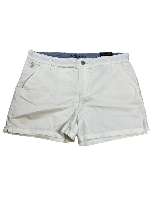 NEW US POLO ASSN Women's White Chino Shorts - 17