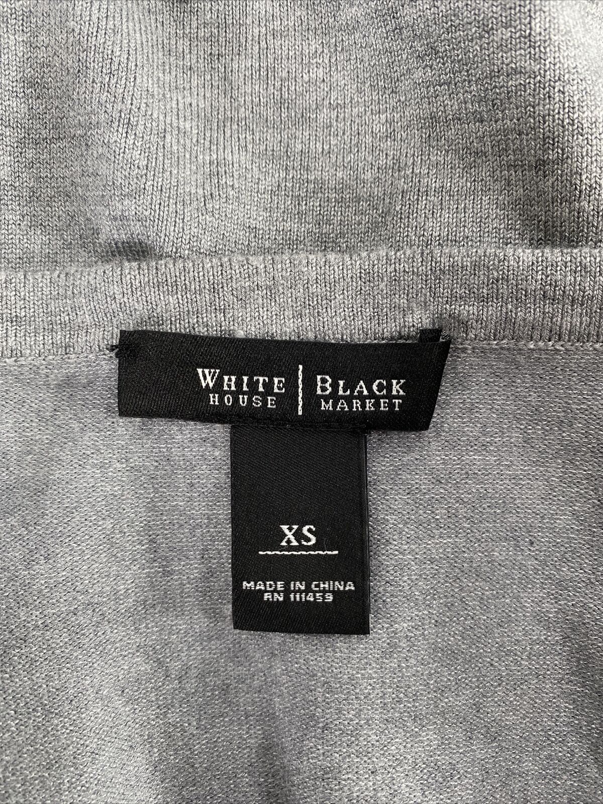 White House Black Market Women's Gray 3/4 Sleeve Cardigan Sweater - XS