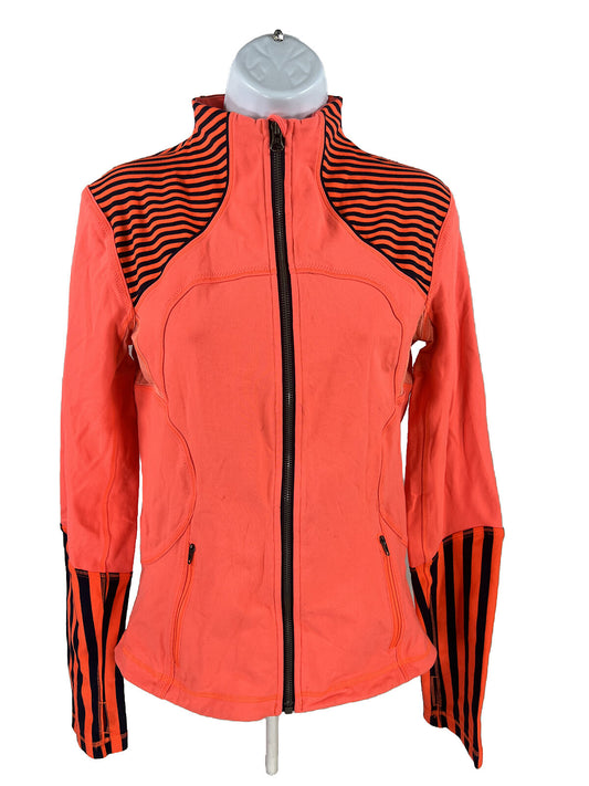 Lululemon Womens Orange/Blue Striped Define Full Zip Athletic Jacket -8/M