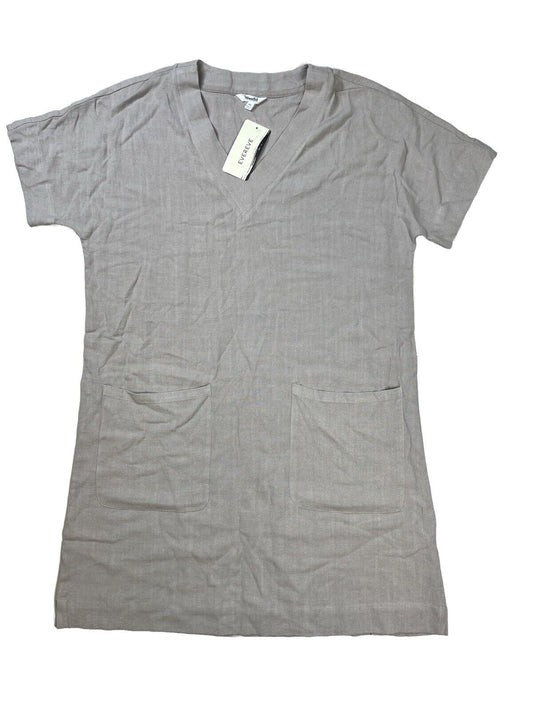 NEW Splendid Women's Fawn Brown Linen Blend T-Shirt Dress - XS